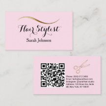 Minimalistische Typografie der Haarstylist Pink QR