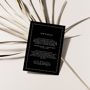 Minimalistische Typografie Dunkle schwarze Hochz Begleitkarte