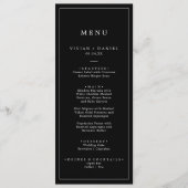 Minimalistische Typografie | Dunkles Schwarzes Hoc Menükarte (Vorderseite)