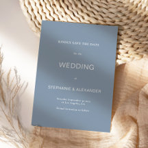 Minimalistische Typografie Dusty Blue Wedding