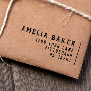 Minimalistische Typografie Einfache moderne Rückse Gummistempel