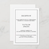 Minimalistische Typografie-Empfang-Karte Begleitkarte (Vorne/Hinten)