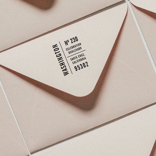 Minimalistische Typografie Familienname und Rückse Permastempel