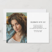 Minimalistische Typografie Foto Abschluss Einladung (Rückseite)