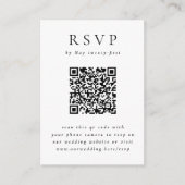 Minimalistische Typografie Foto QR Code Hochzeit R Begleitkarte (Vorderseite)