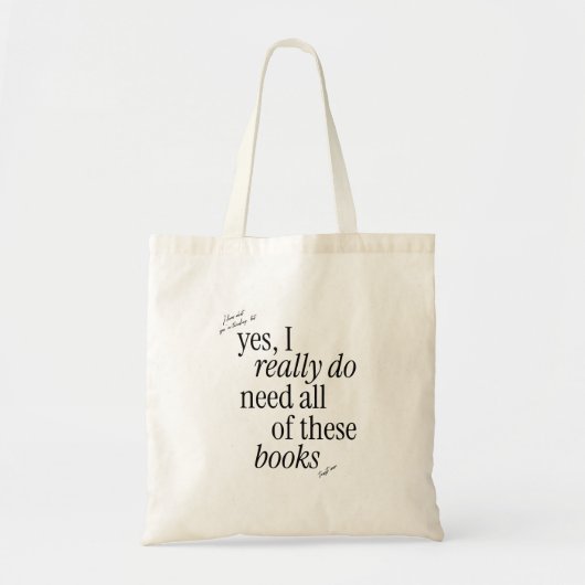 Minimalistische Typografie Funny Book Lover Tragetasche (Vorne)