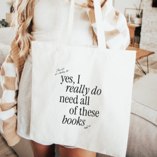 Minimalistische Typografie Funny Book Lover Tragetasche