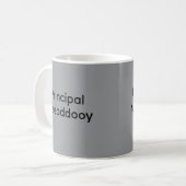 Minimalistische Typografie Funny Principal Sprichw Kaffeetasse (Vorderseite Links)