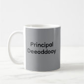 Minimalistische Typografie Funny Principal Sprichw Kaffeetasse (Links)