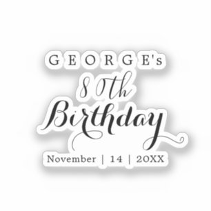 Minimalistische Typografie Geburtstagsfeier Design Aufkleber