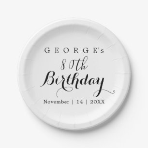 Minimalistische Typografie Geburtstagsfeier Design Pappteller