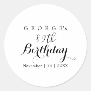 Minimalistische Typografie Geburtstagsfeier Design Runder Aufkleber