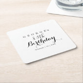 Minimalistische Typografie Geburtstagsgestaltung Rechteckiger Pappuntersetzer (angewinkelt)