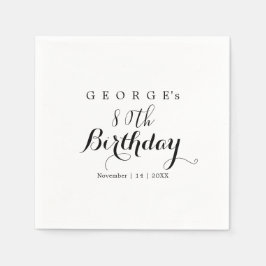 Minimalistische Typografie Geburtstagsgestaltung Serviette