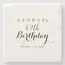 Minimalistische Typografie Geburtstagsgestaltung Steinuntersetzer