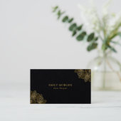 Minimalistische Typografie Gold Tribal Paisley Acc Visitenkarte (Stehend Vorderseite)