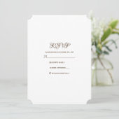 Minimalistische Typografie Gold & White Wedding RS Einladung (Stehend Vorderseite)