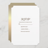 Minimalistische Typografie Gold & White Wedding RS Einladung (Vorne/Hinten)