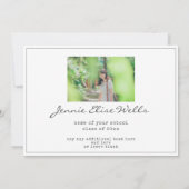 Minimalistische Typografie Graduate 2 Foto Abschlu Ankündigung (Rückseite)