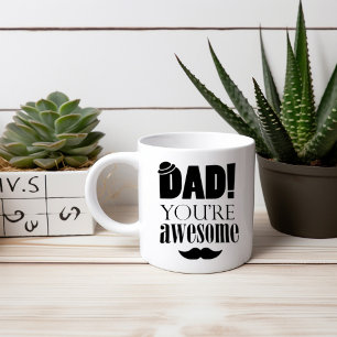 Minimalistische Typografie-Grafik zum Vatertag! Jumbo-Tasse