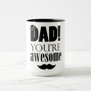 Minimalistische Typografie-Grafik zum Vatertag! Tasse