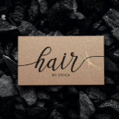 Minimalistische Typografie Haarsalon Rustic Kraft Visitenkarte