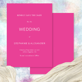 Minimalistische Typografie - Heiße Pink-Hochzeit Save The Date