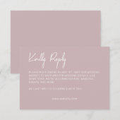 Minimalistische Typografie Helle Rose RSVP Karte (Vorne/Hinten)