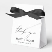 Minimalistische Typografie Hochzeit Danke Geschenkschachtel (Vorderseite)