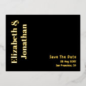 Minimalistische Typografie-Hochzeit rettet das Dat Folie Einladungspostkarte (Vorderseite)