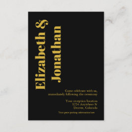 Minimalistische Typografie-Hochzeitsempfang Begleitkarte