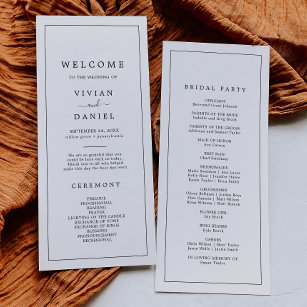 Minimalistische Typografie-Hochzeitsprogramm Programm