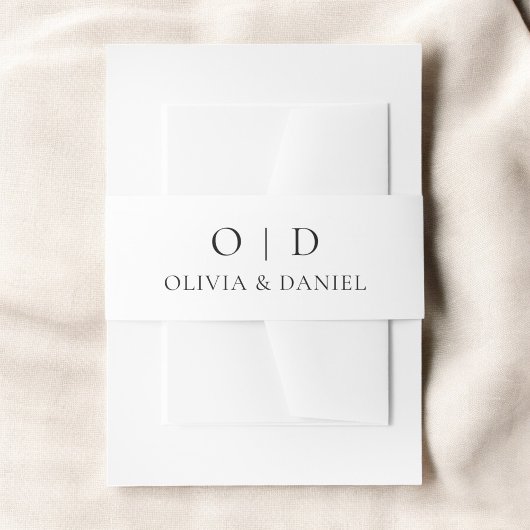 Minimalistische Typografie Hochzeitsschick Schwarz Einladungsbanderole