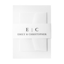 Minimalistische Typografie Hochzeitsschick Schwarz Einladungsbanderole