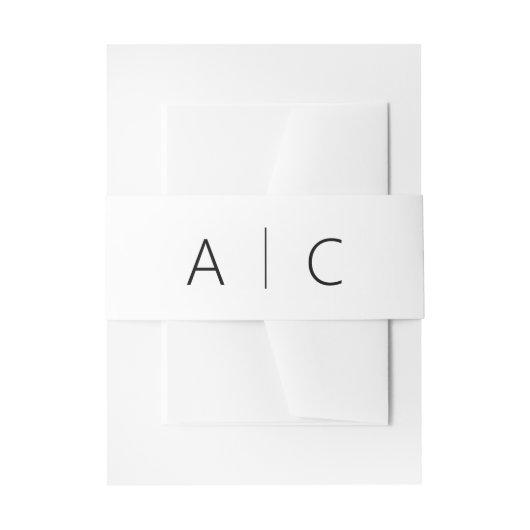 Minimalistische Typografie Hochzeitsschick Schwarz Einladungsbanderole (Vorderseite Beispiel)