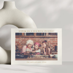 Minimalistische Typografie Horizontal Foto Weihnac Feiertagskarte