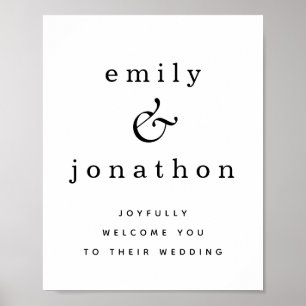 Minimalistische Typografie Jegliche Farbe Willkomm Poster