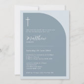 Minimalistische Typografie Kreuzbläuenfrühtaufe Einladung (Vorderseite)