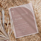 Minimalistische Typografie-Kreuzrosa-Rosengarntauf Einladung