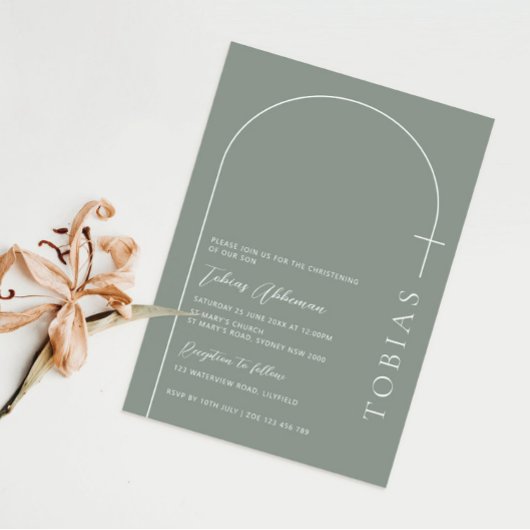 Minimalistische Typografie Kreuzschlingsertaufe Einladung