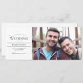 Minimalistische Typografie LGBTQ Foto Hochzeit Einladung (Vorne/Hinten)