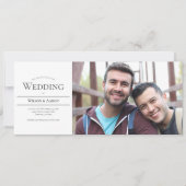Minimalistische Typografie LGBTQ Foto Hochzeit Einladung (Vorderseite)