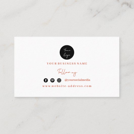 Minimalistische Typografie-Loyalitätsdesign Treuekarte (Rückseite)