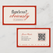 Minimalistische Typografie Makeup Stylist Business Visitenkarte (Vorne/Hinten)