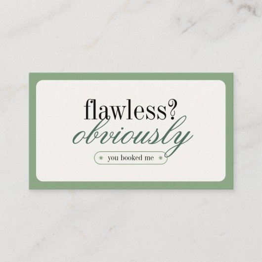 Minimalistische Typografie Makeup Stylist Business Visitenkarte (Vorderseite)