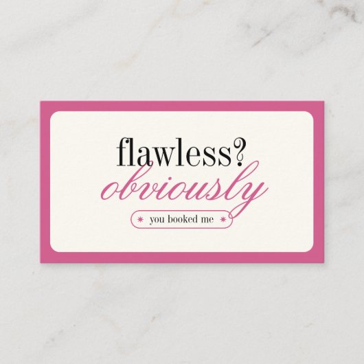 Minimalistische Typografie Makeup Stylist Business Visitenkarte (Vorderseite)