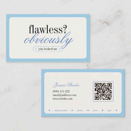 Minimalistische Typografie Makeup Stylist Business Visitenkarte (Vorne/Hinten)