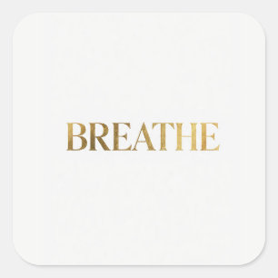Minimalistische Typografie mit dem goldenen Wort a Quadratischer Aufkleber