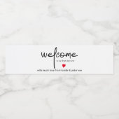 Minimalistische Typografie mit Niedlichem Herzmoti Wasserflaschenetikett (Einzelnes Label)