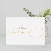 Minimalistische Typografie Moderne Bridesmaid-Init Folieneinladung (Stehend vorne)